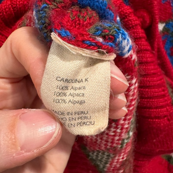 Carolina K red blue paisley print Sabina cardigan - Picture 7 of 8